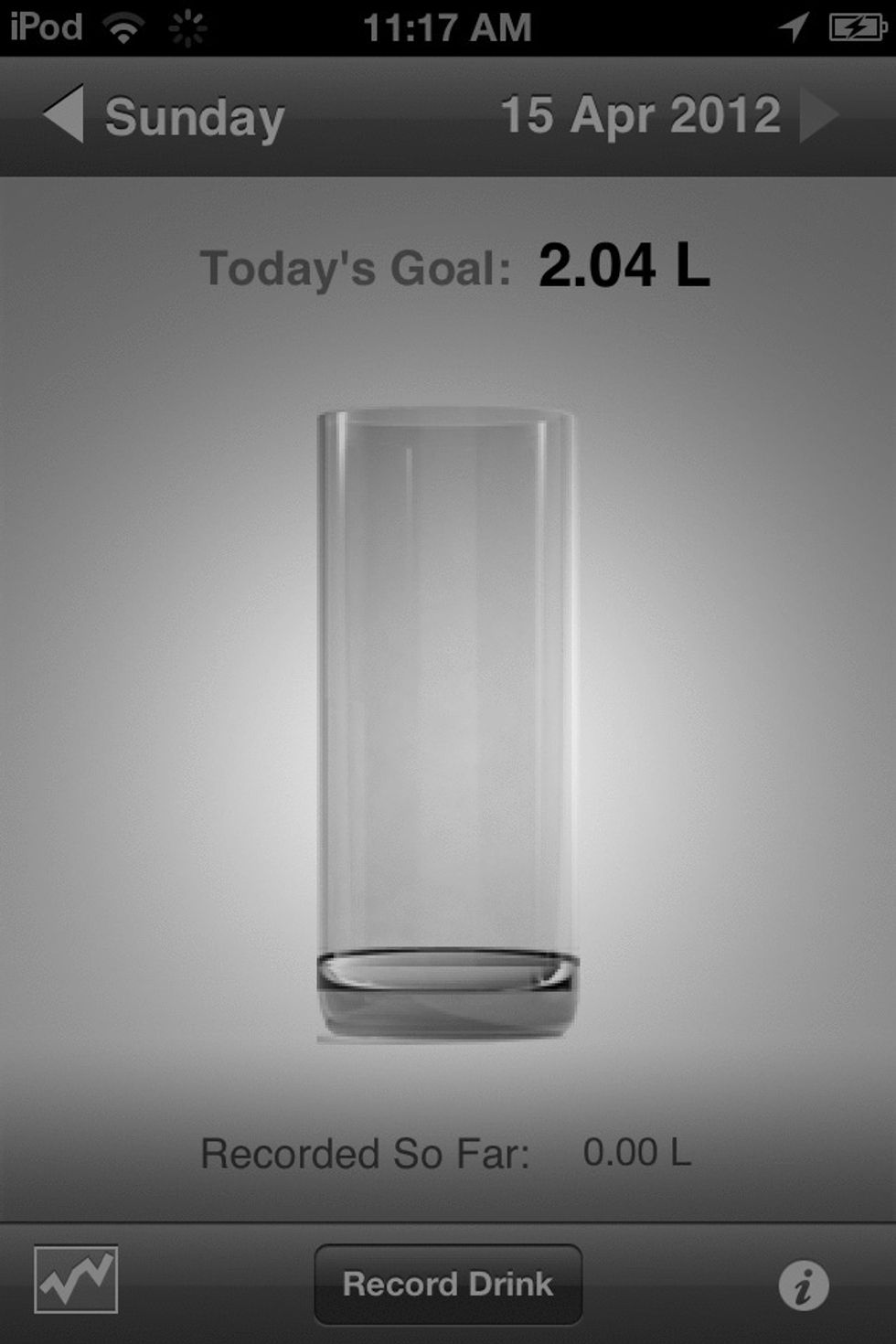 In this screen there will be a Record Drink button.Click on it.