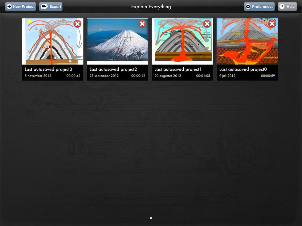In view you can select which project to open or you can create a new project.