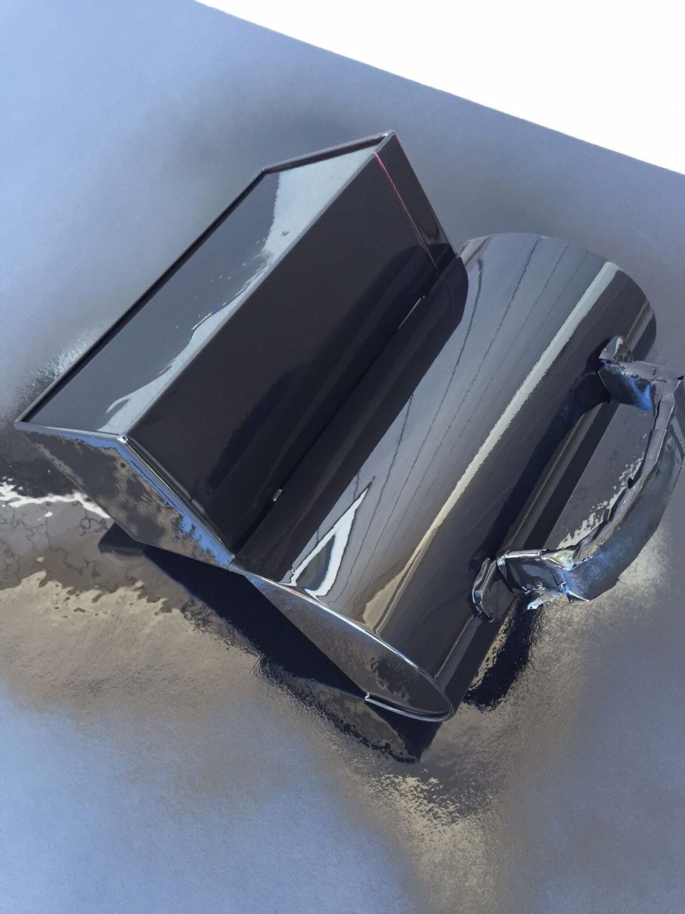 In well ventilated area, put down a drop cloth. Using even 'strokes' spray box. Let dry. I think I did three coats on these boxes. I wanted a good strong coverage. Let dry throughly between coats