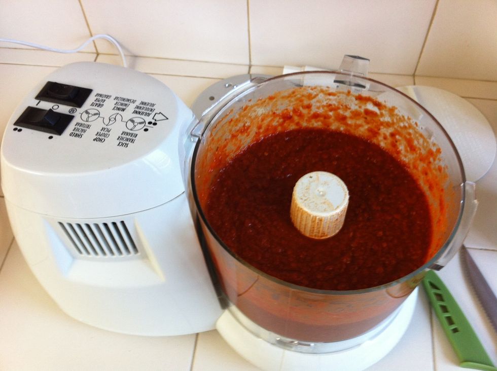 In your food processor or blender, blend into a pur\u00e9e. Add 2 tsp of salt