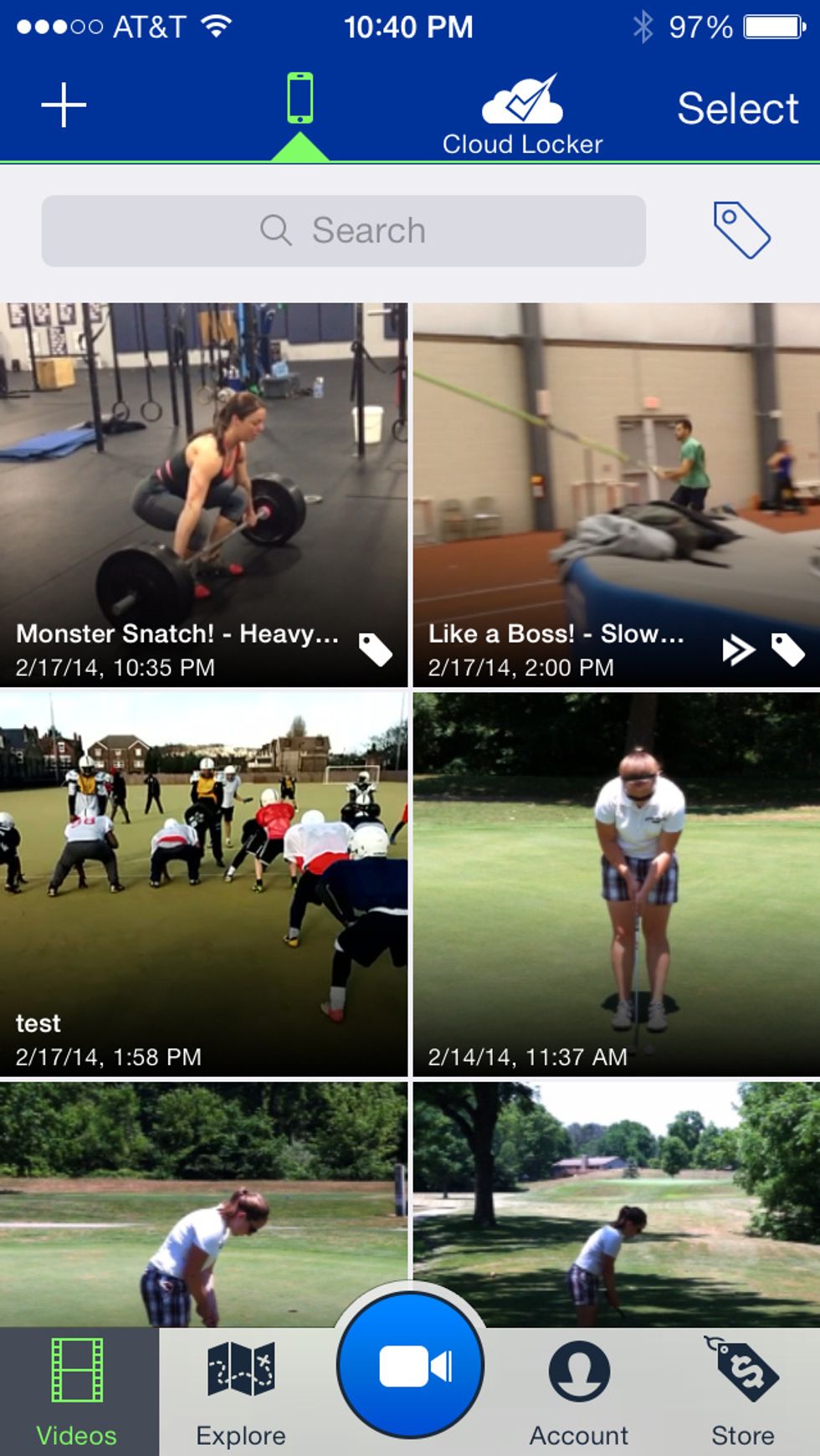 In your local video library select a video to analyze.