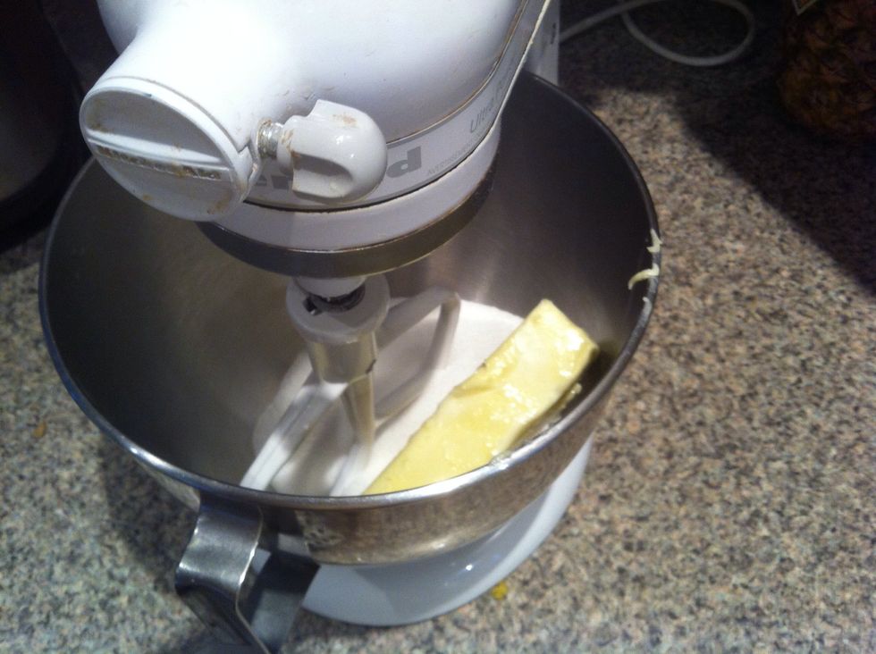 In your mixer, or a separate bowl cream your butter which should be softened and your sugar. I put my mixer on the lowest speed so I can work at an unfrenzied pace.