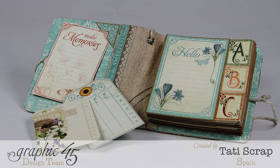 includes some" Time to Flourish" tags and pockets...and you have finished your Mini Address Book