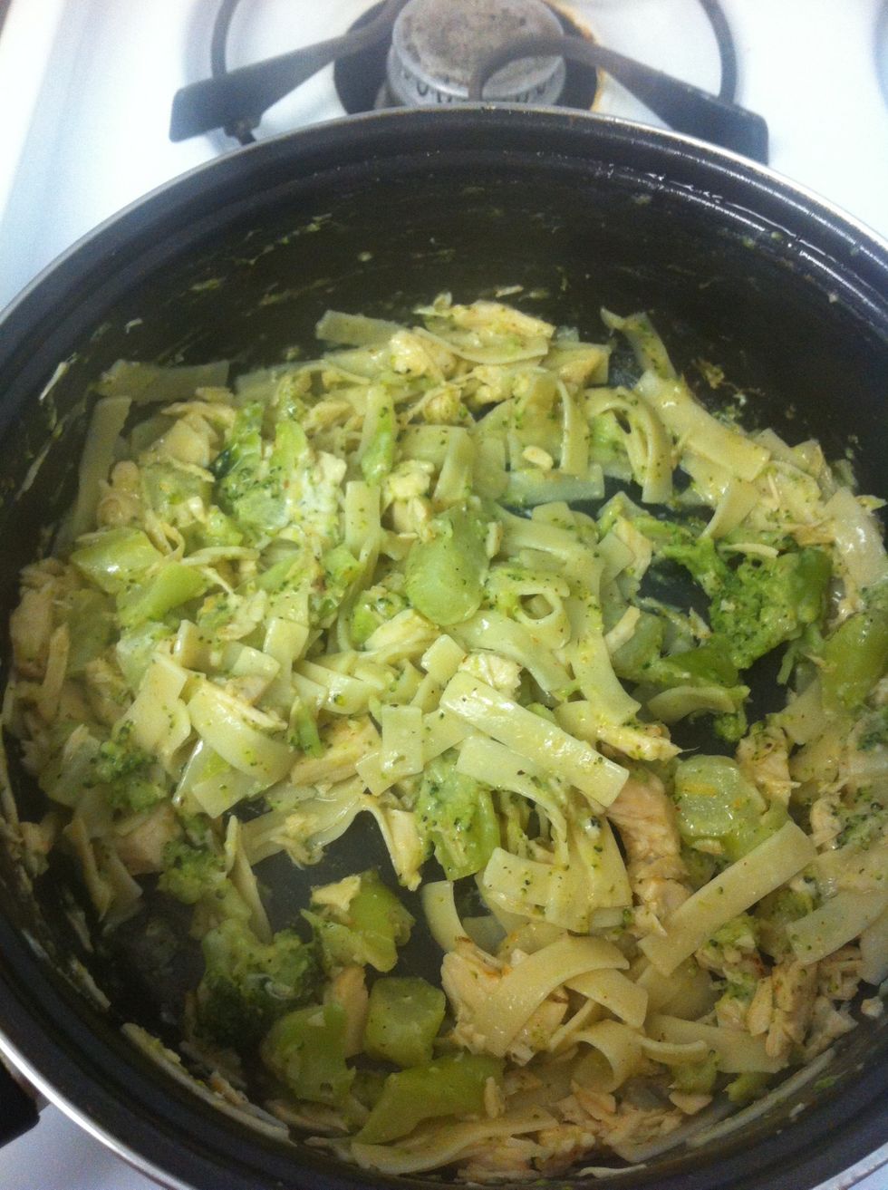 Incorporate all of the ingredients together. I add a touch of salt and pepper.