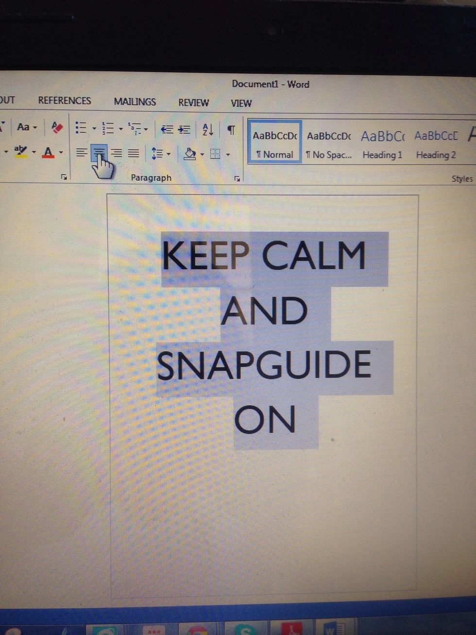 Increase font size to 80 pt size and center. Then highlight AND and reduce to 48 pt font.