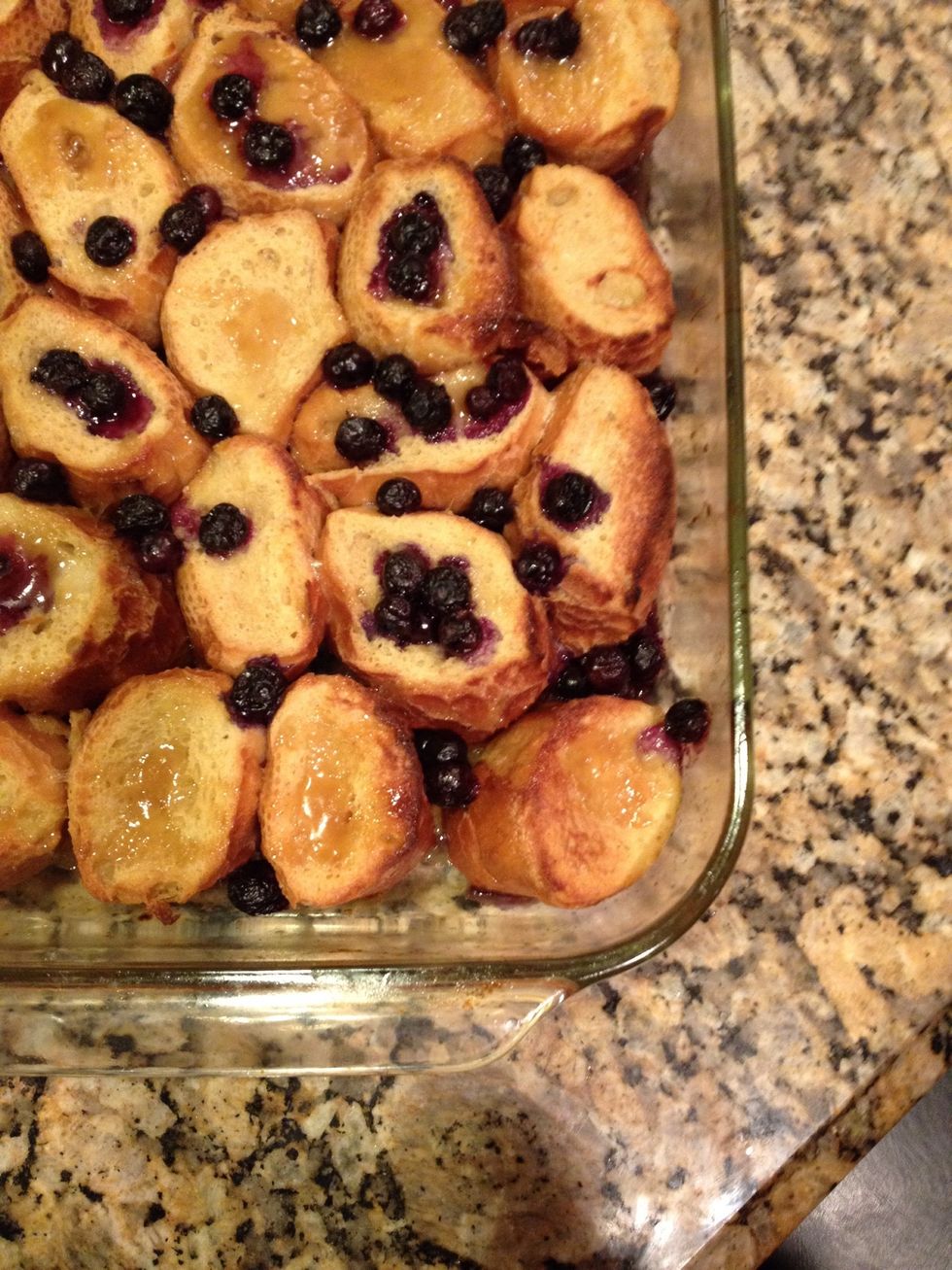 Increase heat to 400 and bake another 20 minutes or until blueberries start to burst