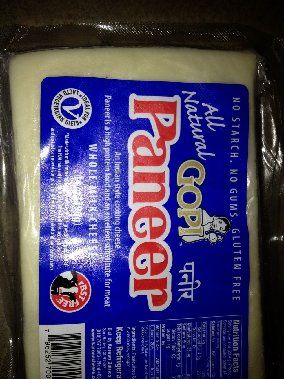 Indian cheese Paneer comes in a pack like this