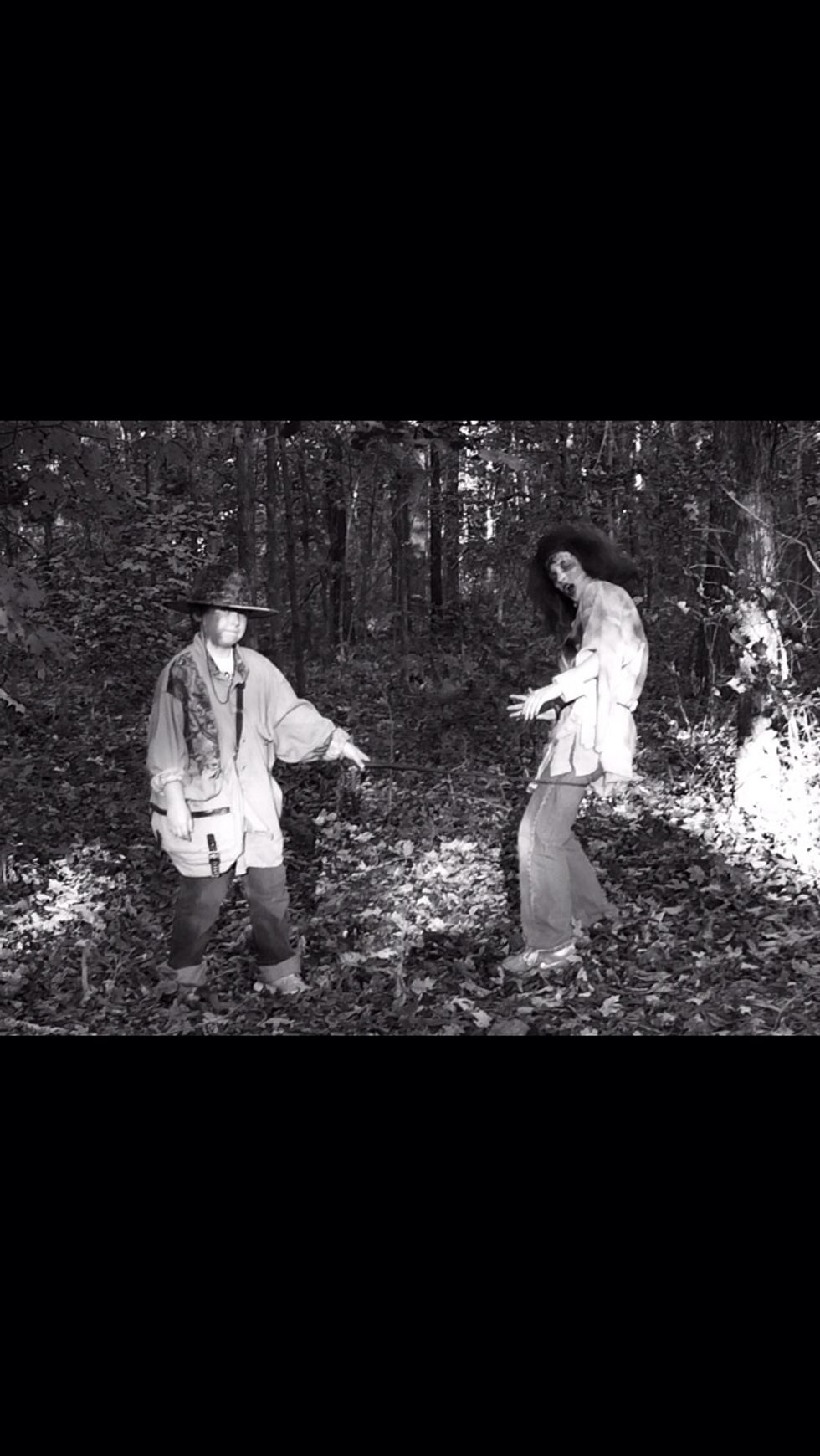 Indiana Jones the Zombie Slayer caught the Zombie with his trusty whip!