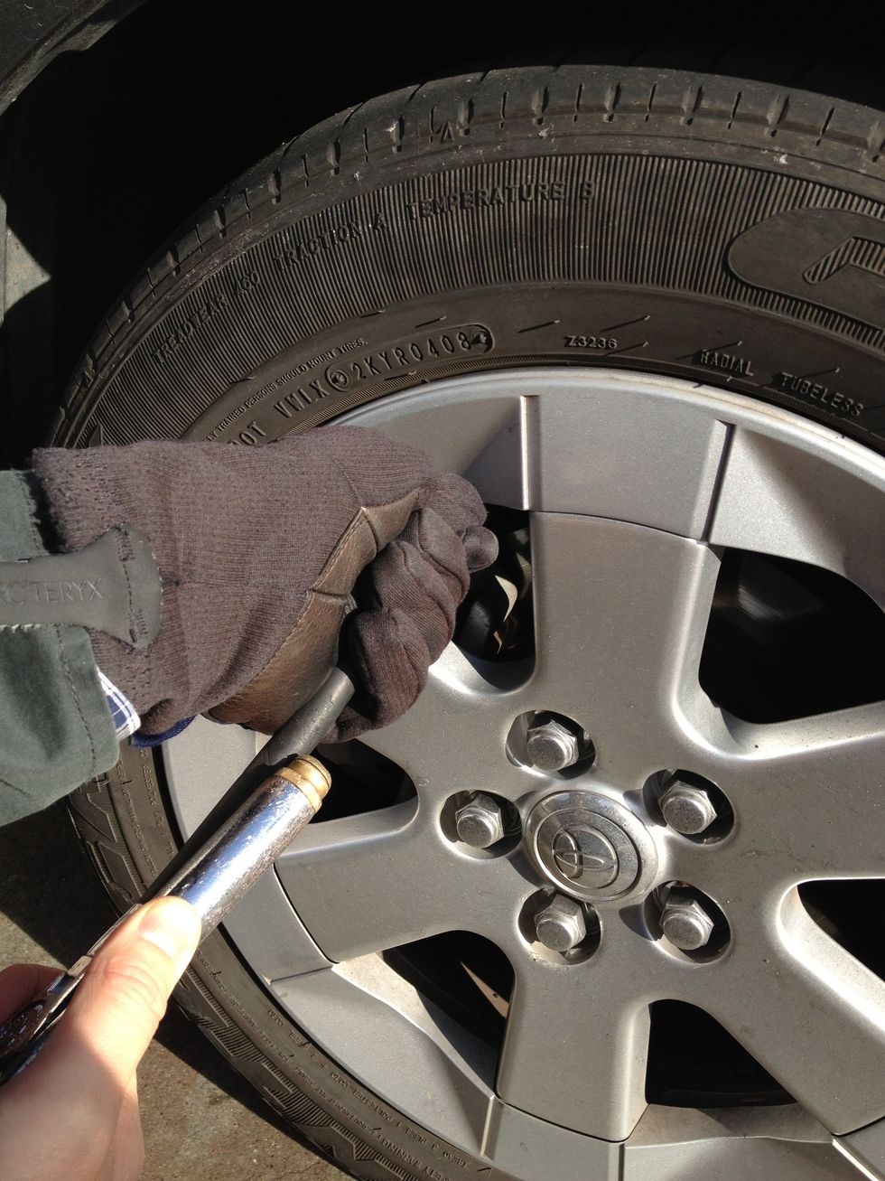 Inflate the tire with air.