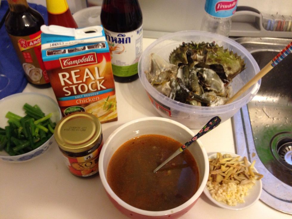 Ingredients: Chicken stock to make to paste Ginger and shallot thinly slice Xo sauce( 1 spoon) to enhance the flavou