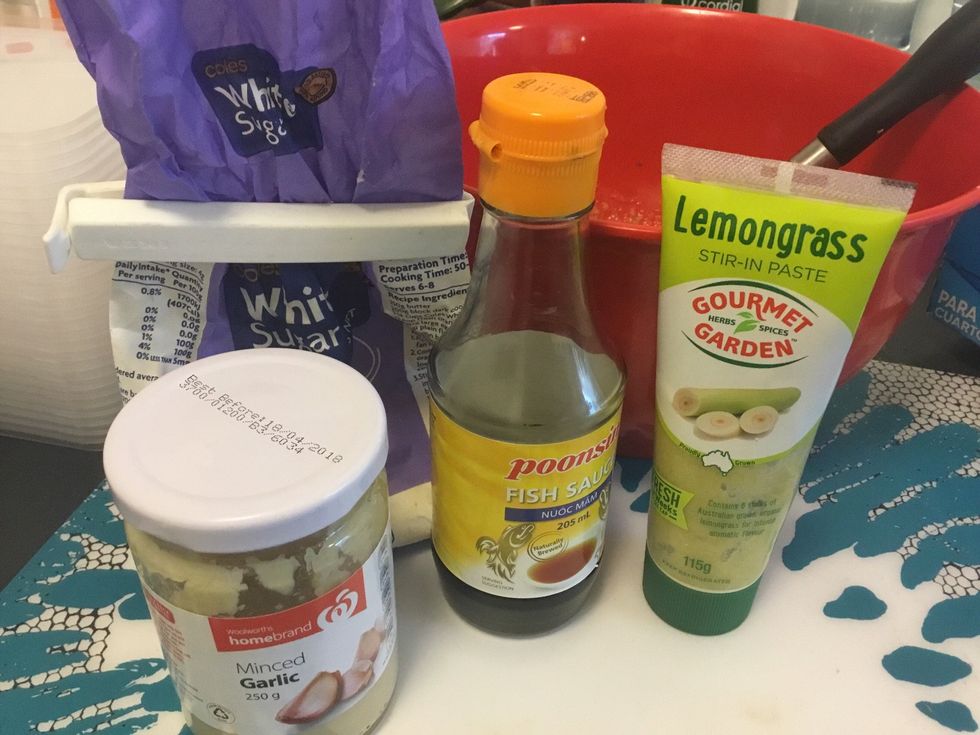 Ingredients for beef marinade