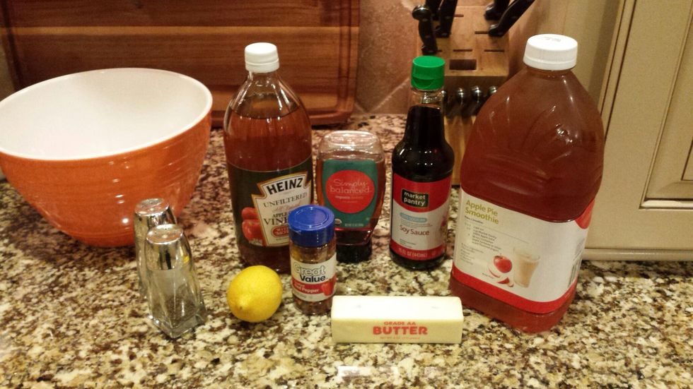 Ingredients for the sauce for the chicken.