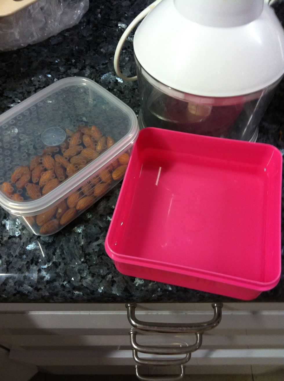 Ingredients, I only used a small amount of almonds but use more if you want to make more