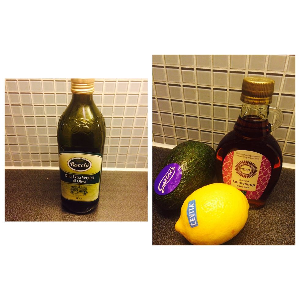 Ingredients: lemon, avocado, olive oil, maple sirup