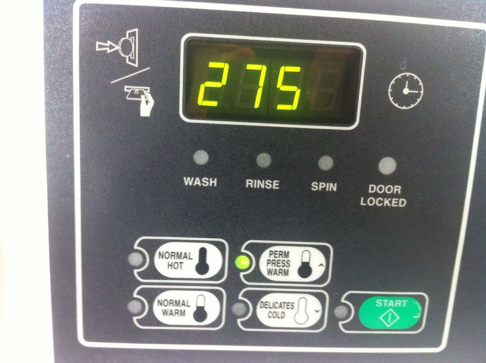 Initially the numbers in the screen depicts the amount of money needed for a load of wash. Here it needs $2.75