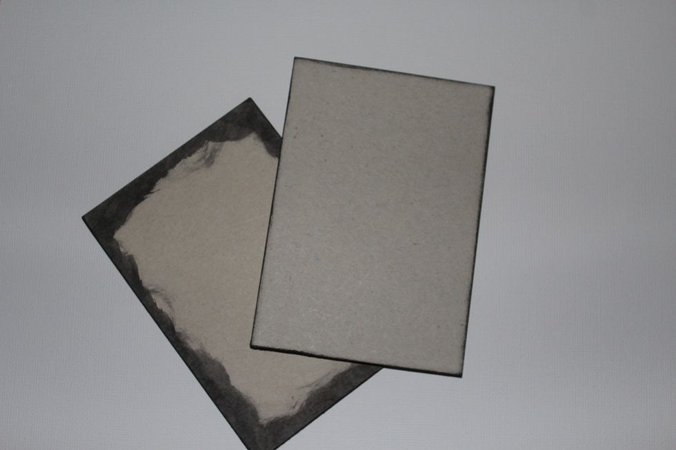 Ink all chipboard borders with Black Distress Ink