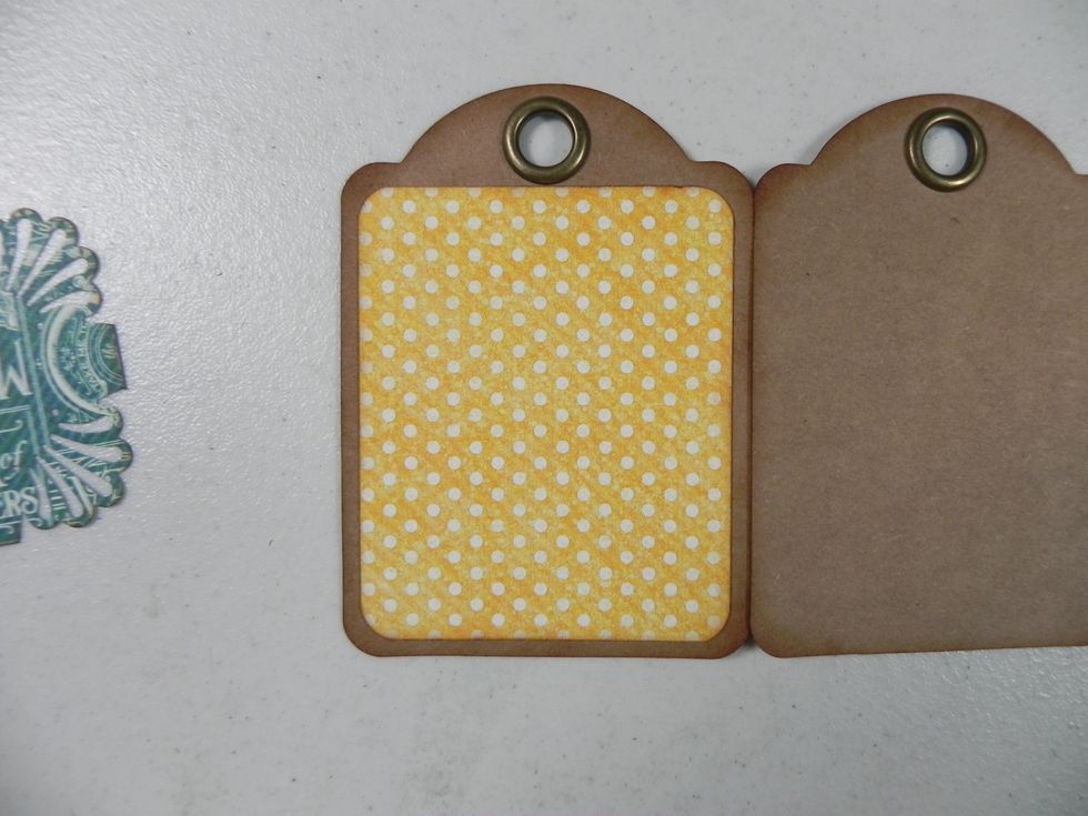 Ink edges. Attach the 2 1/4 x 2 3/4" mat first, centered, leaving 1/8" border.