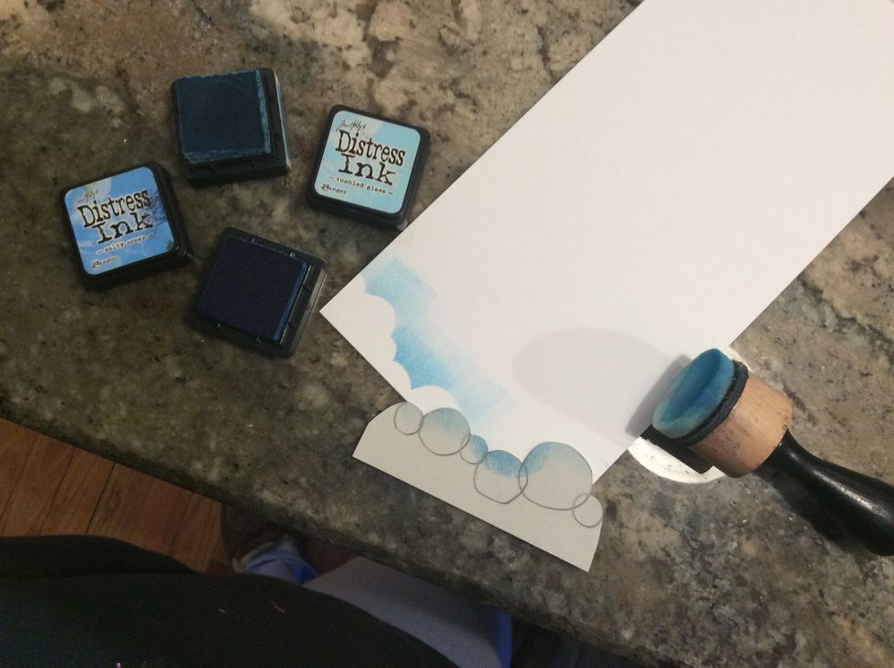 Ink from the bottom of your paper up and also from the bottom of your stencil up.