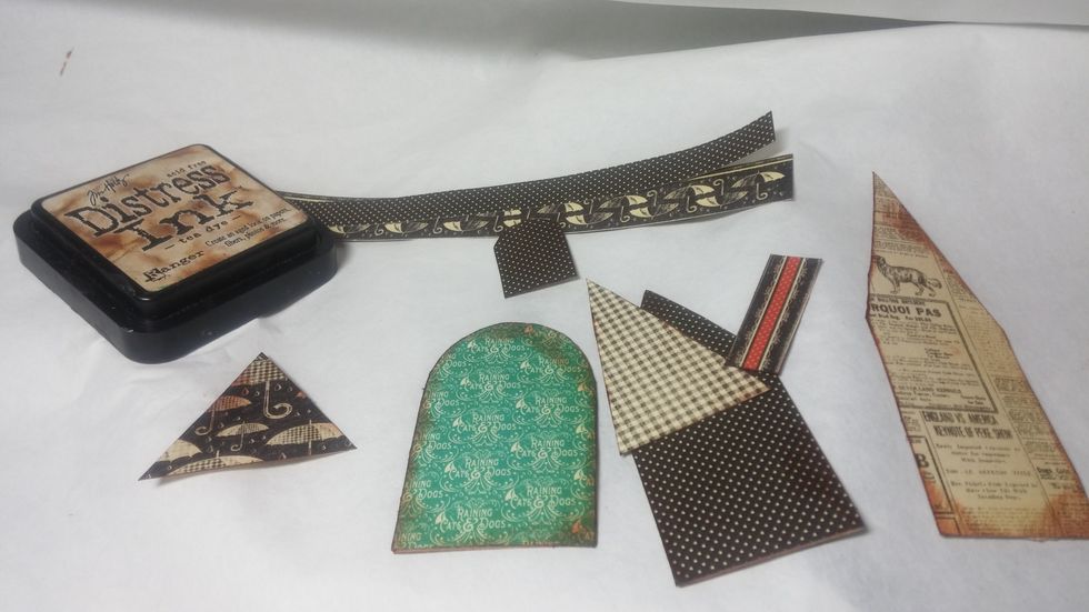 Ink the edges of the house elements to age them a bit.