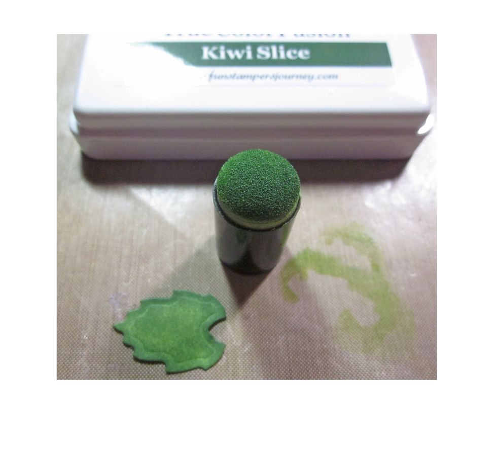 Ink the edges with a darker green ink for a varied coloring.
