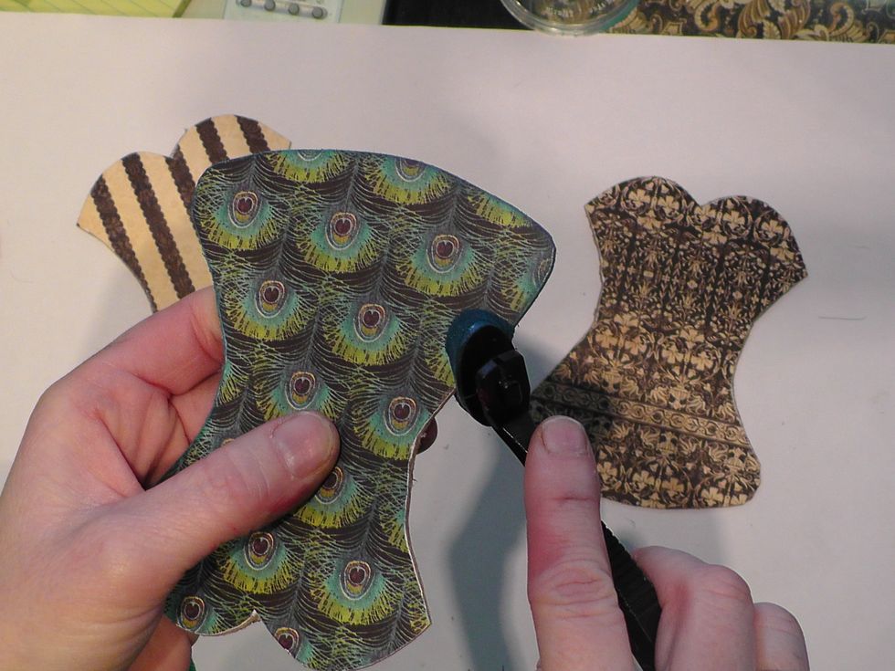 Ink those edges. I am using Donna Salazar Mixed Media Chox in Bluejay