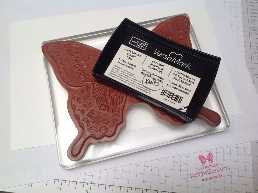 Ink up you stamp using VersaMark Ink