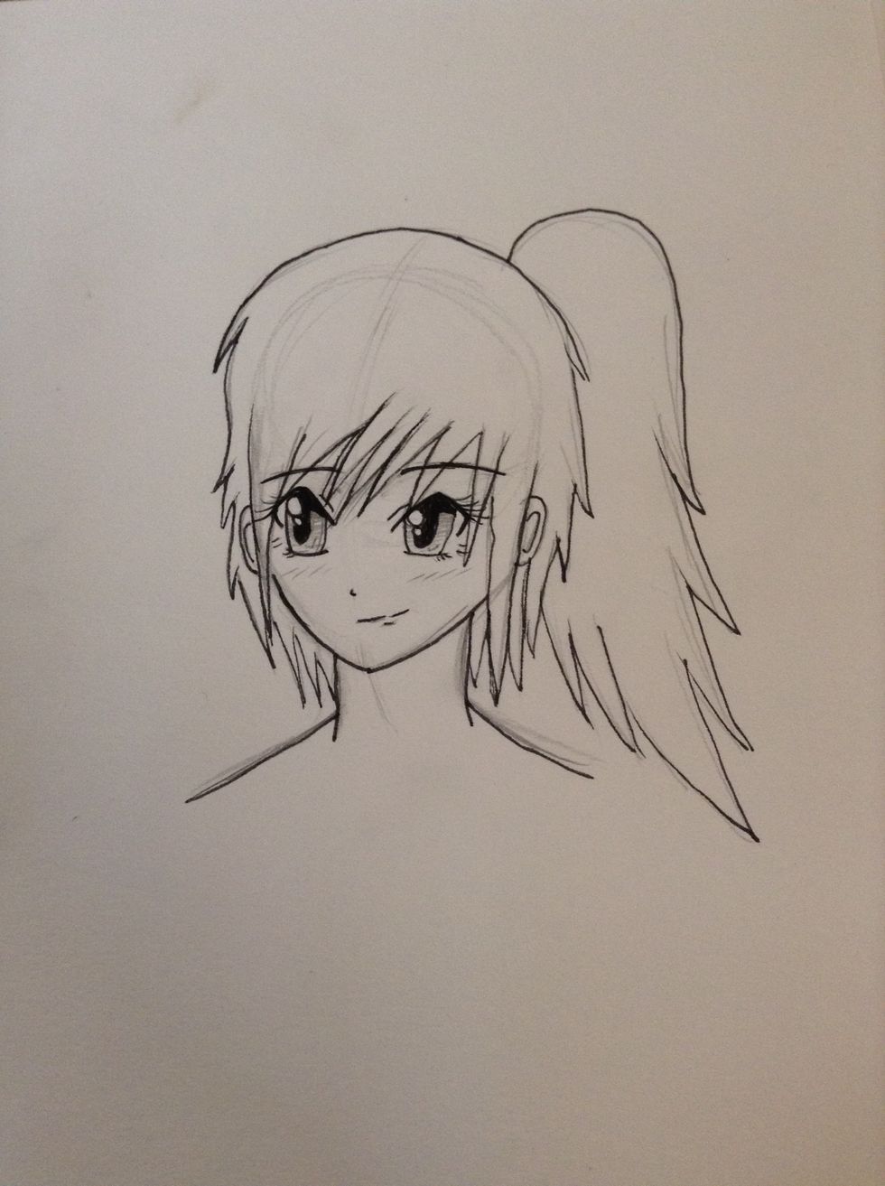 Inking! This is, of course optional. When inking, make sure you make your lines fast, or they will look sloppy.