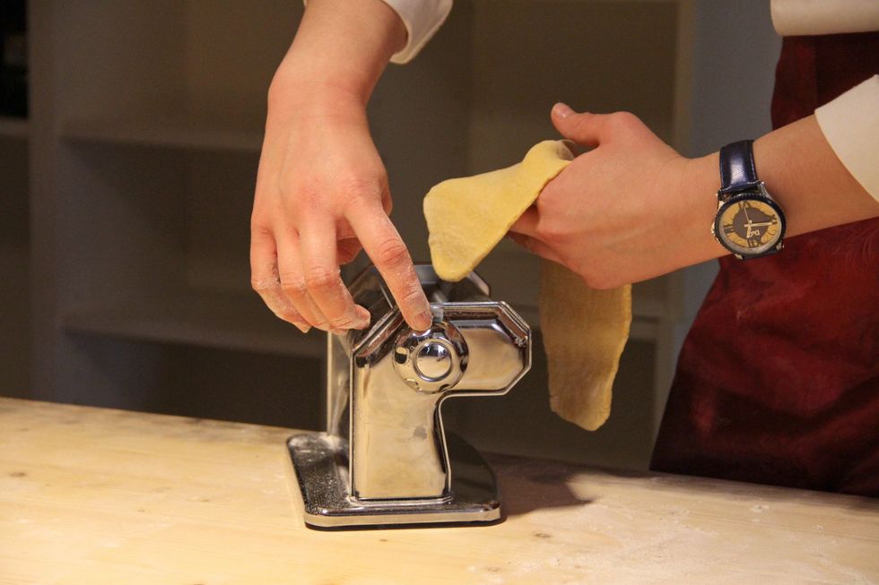 Insert into pasta machine.