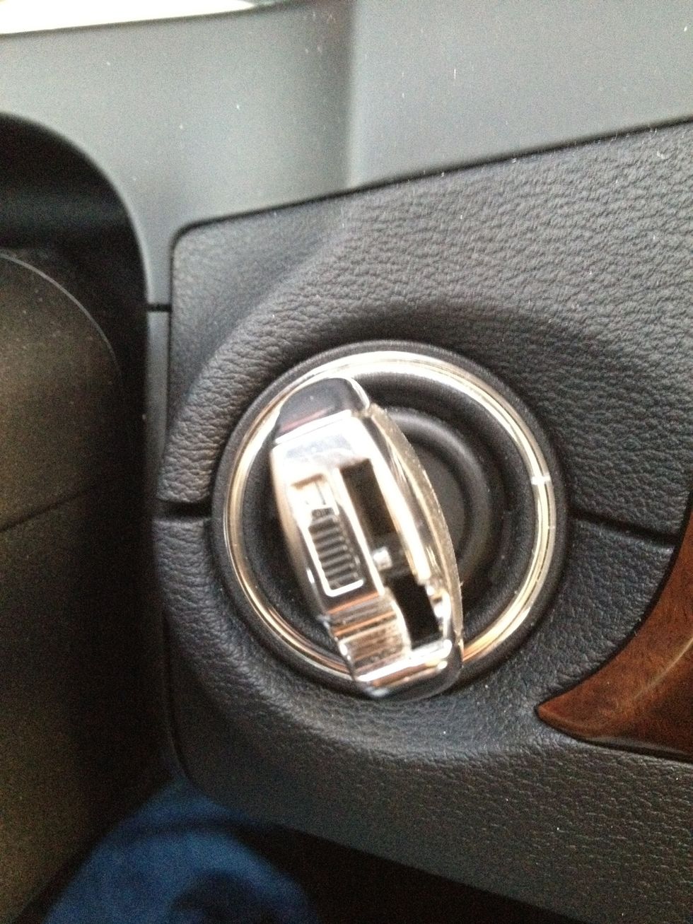 Insert key and ensure ignition is off.