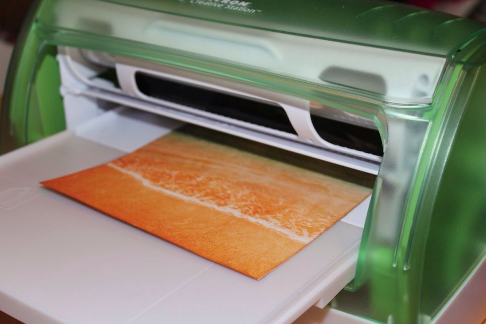 Insert patterned paper into 9" Creative Station.