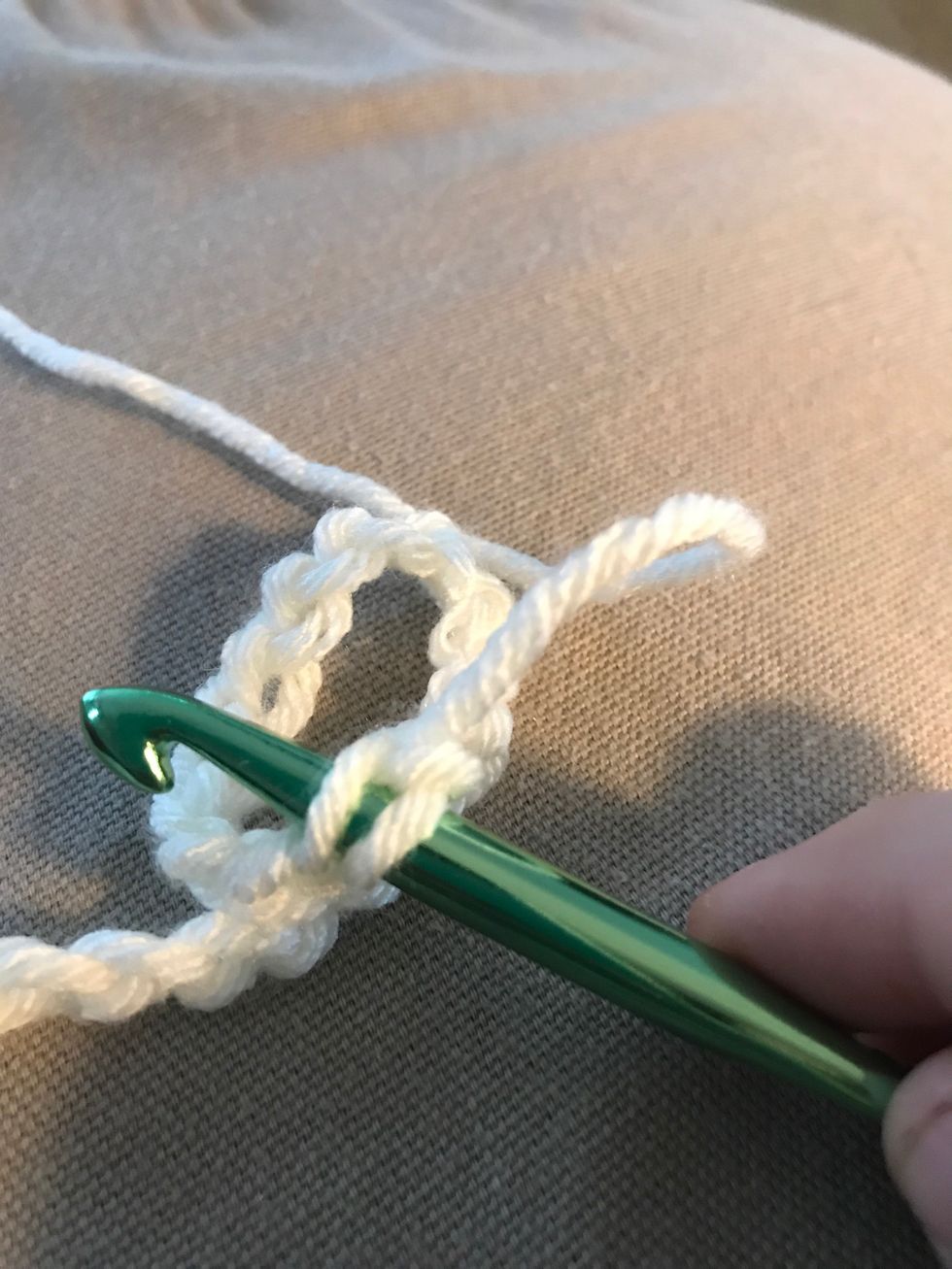 Insert your hook into the 19th stitch