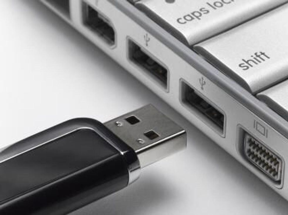 Inserting the USB.