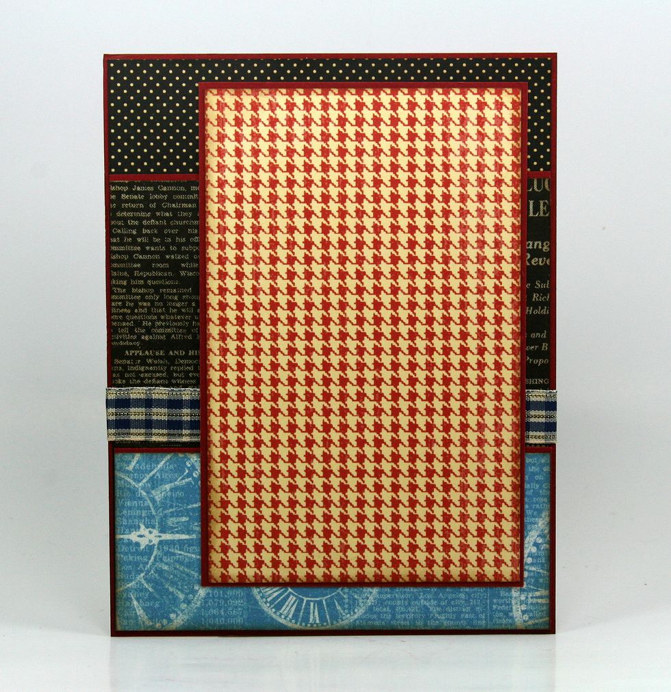 Inset a section of Graphic 45 Times Nouveau~Hot Tomato.