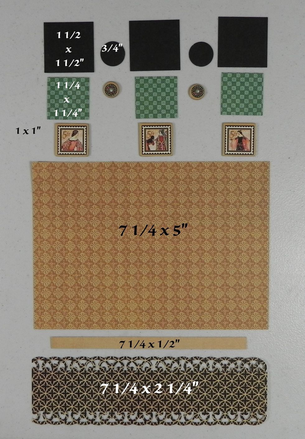 Inside cover. cut out of pattern paper.