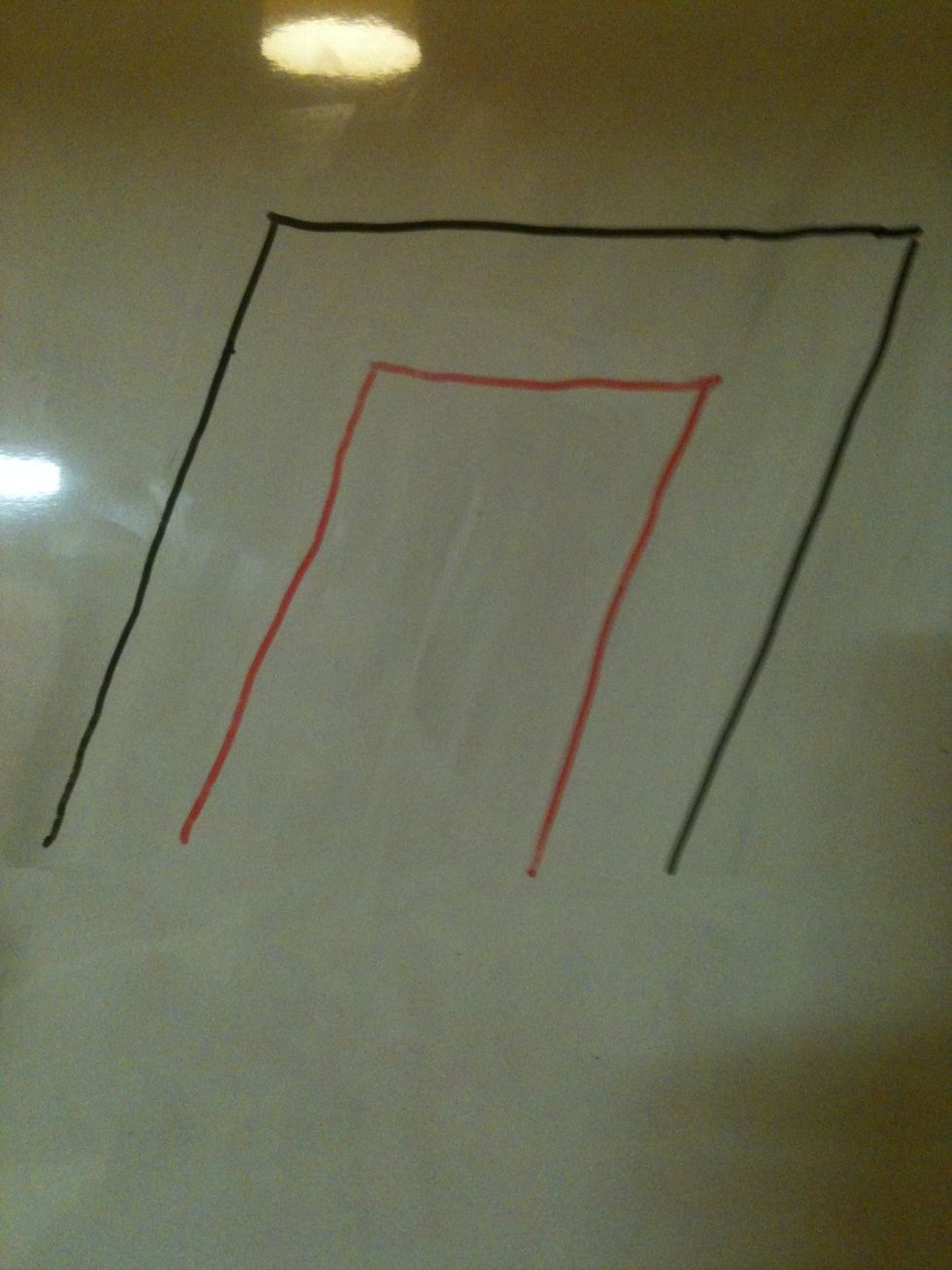 Inside it, draw one slightly smaller.