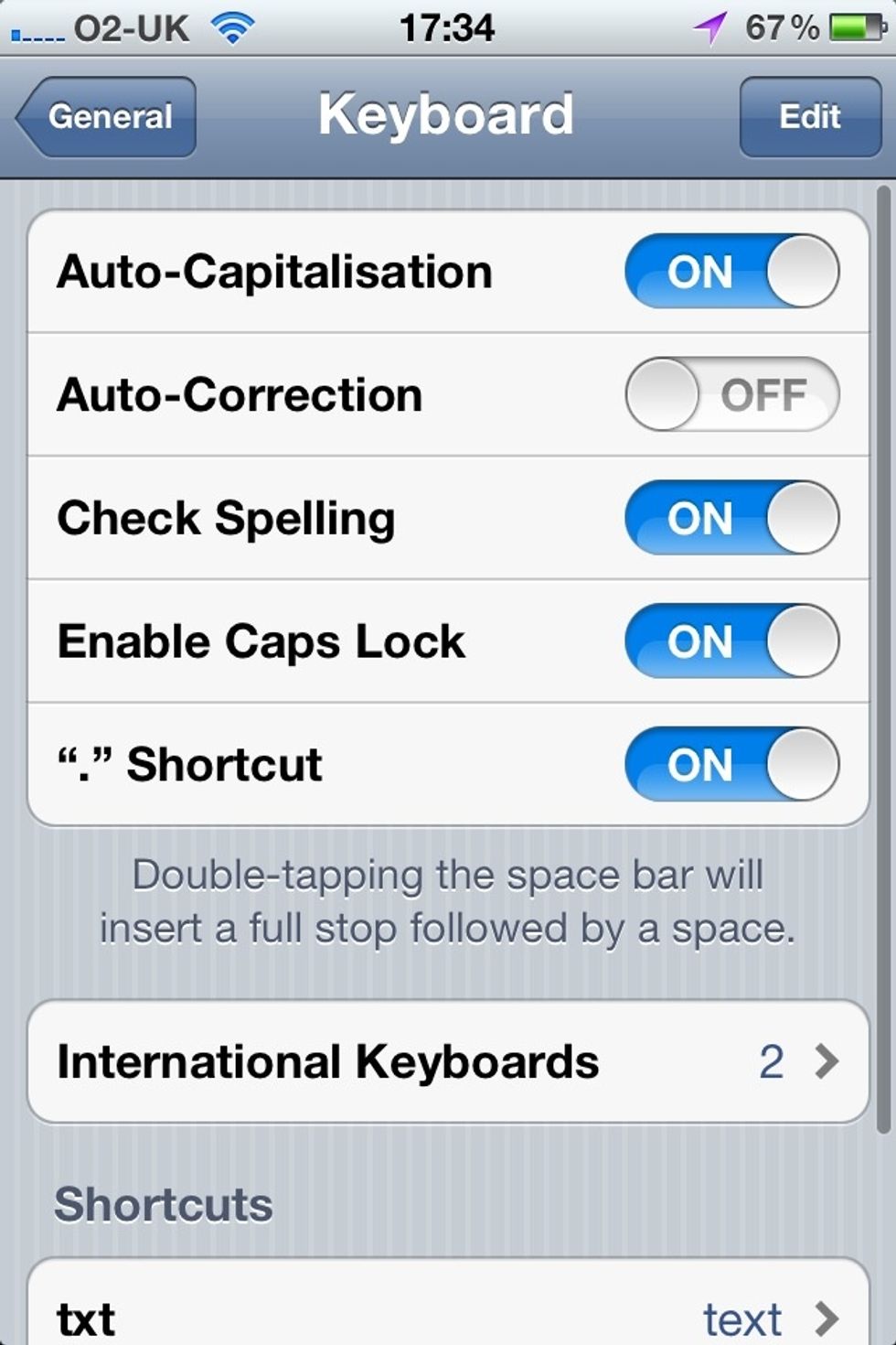 Inside Keyboard you will find this list.