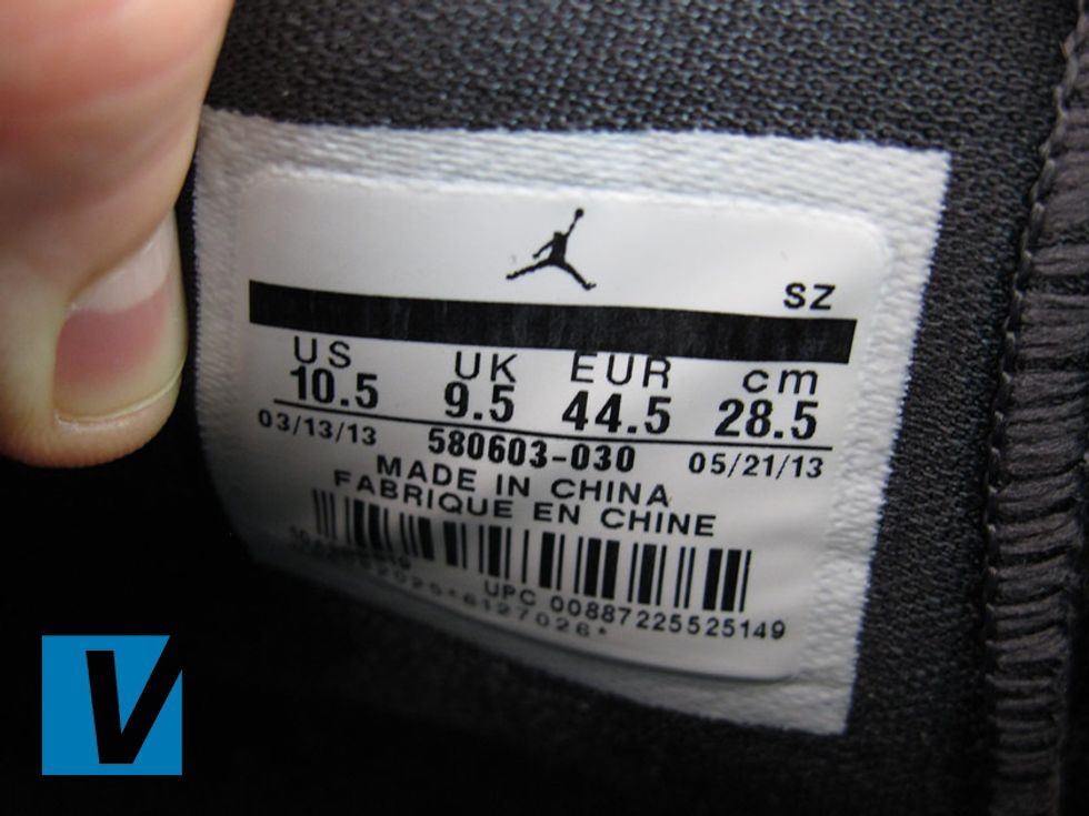 Inside label details vary depending on year, country of manufacture and style. Check the style number, usually 9 digits, matches that found on the box.