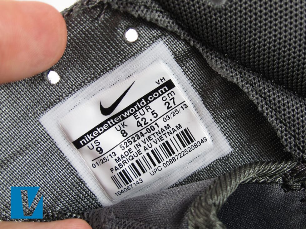 Inside label details vary depending on year, country of manufacture and style. Check the style number, usually 9 digits, matches that found on the box.