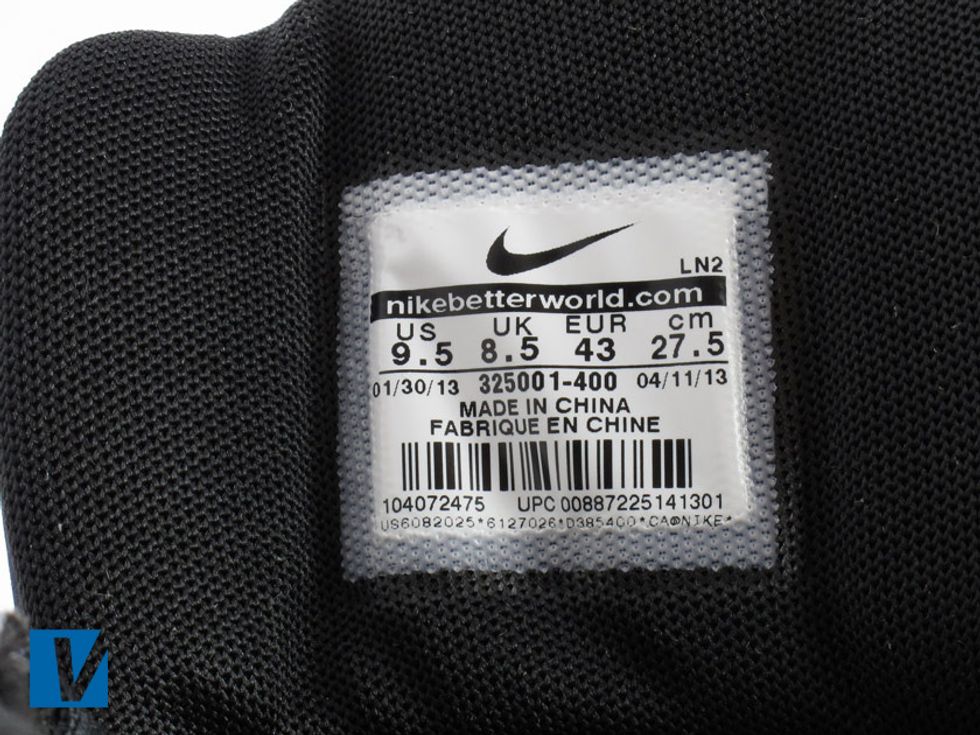 Inside label details vary depending on year, country of manufacture and style. Check the style number, usually 9 digits, matches that found on the box.