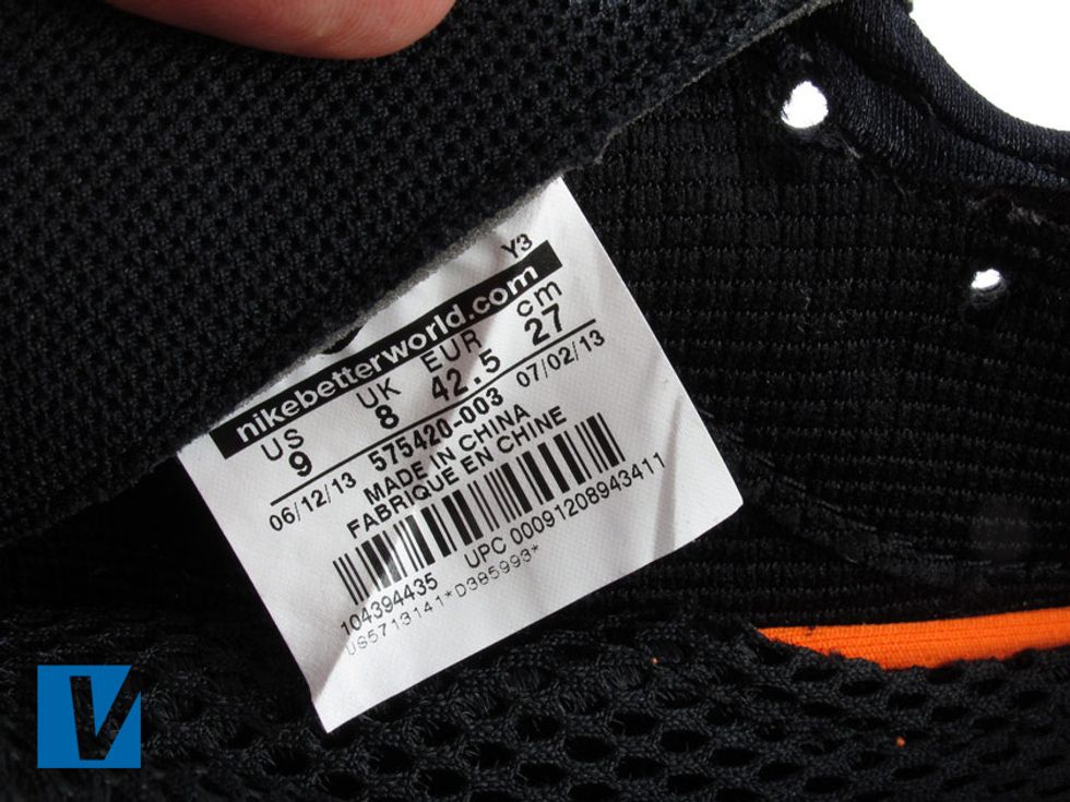 Inside label details vary depending on year, country of manufacture and style. Check the style number, usually 9 digits, matches that found on the box.