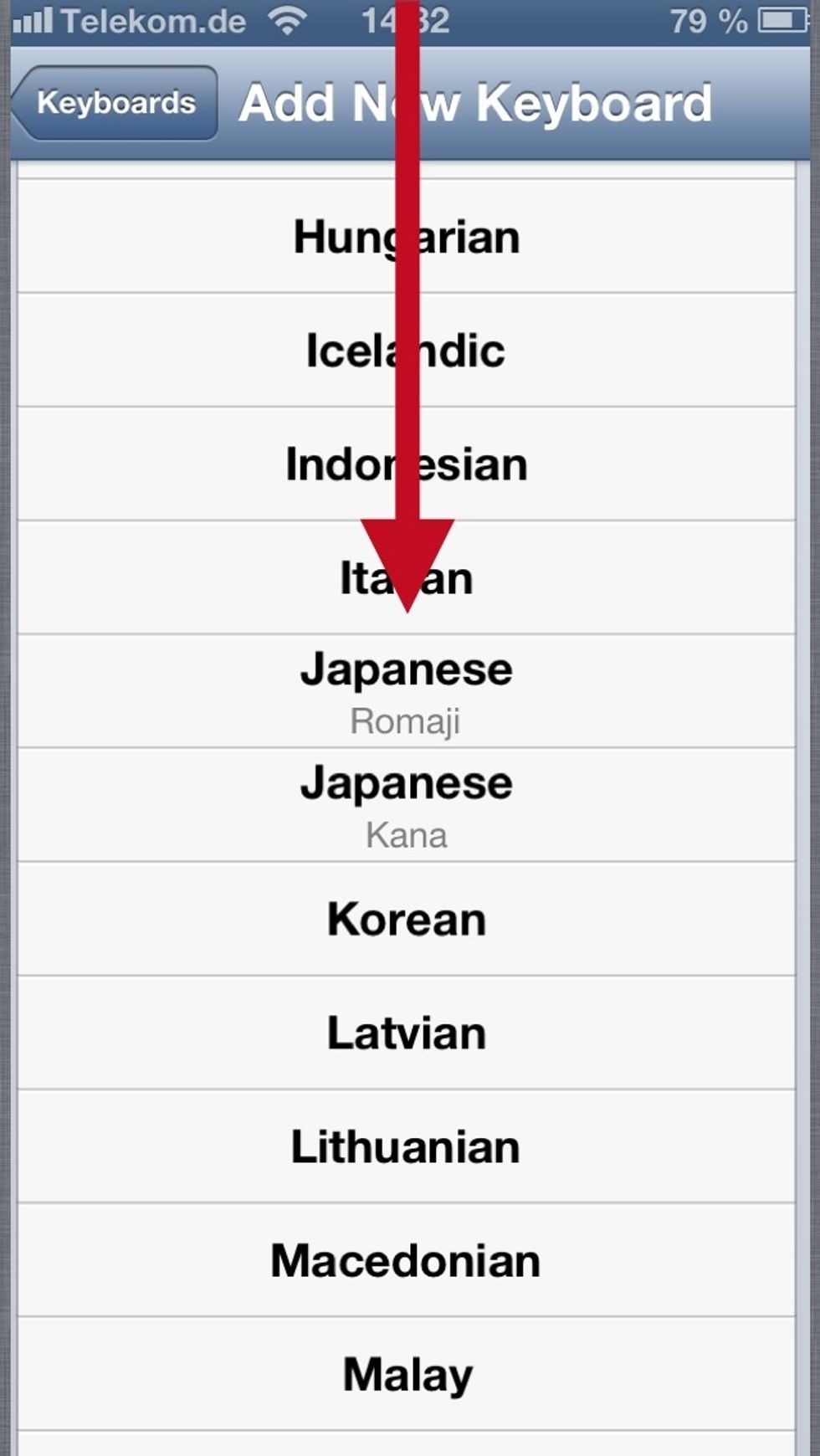 Inside that menu, scroll down to "Japanese/Kana" and click on it