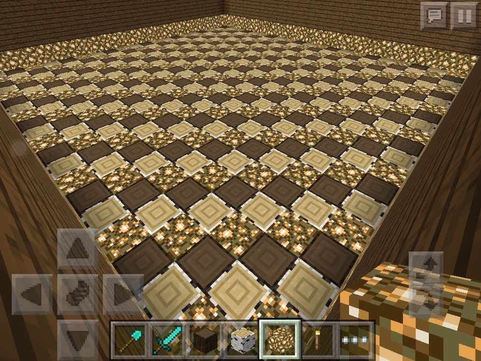 Inside the shop destroy the floor then rebuild it with any block / material.