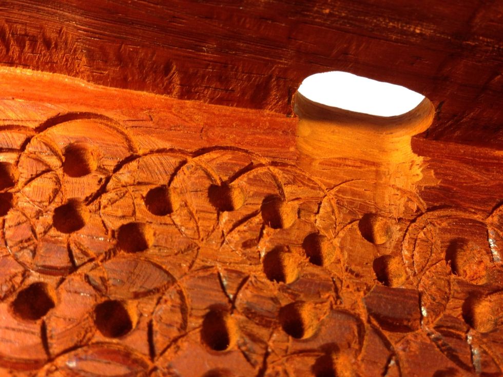 Inside view of charger hole.