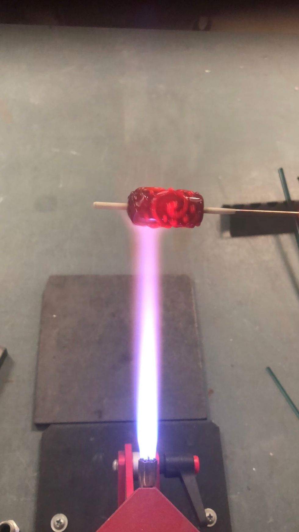 Inspect the pattern while applying a gentle heat. Melt the scrollwork in enough so that\u2019s it\u2019s smoothly joined with the base, but raised above the surface.