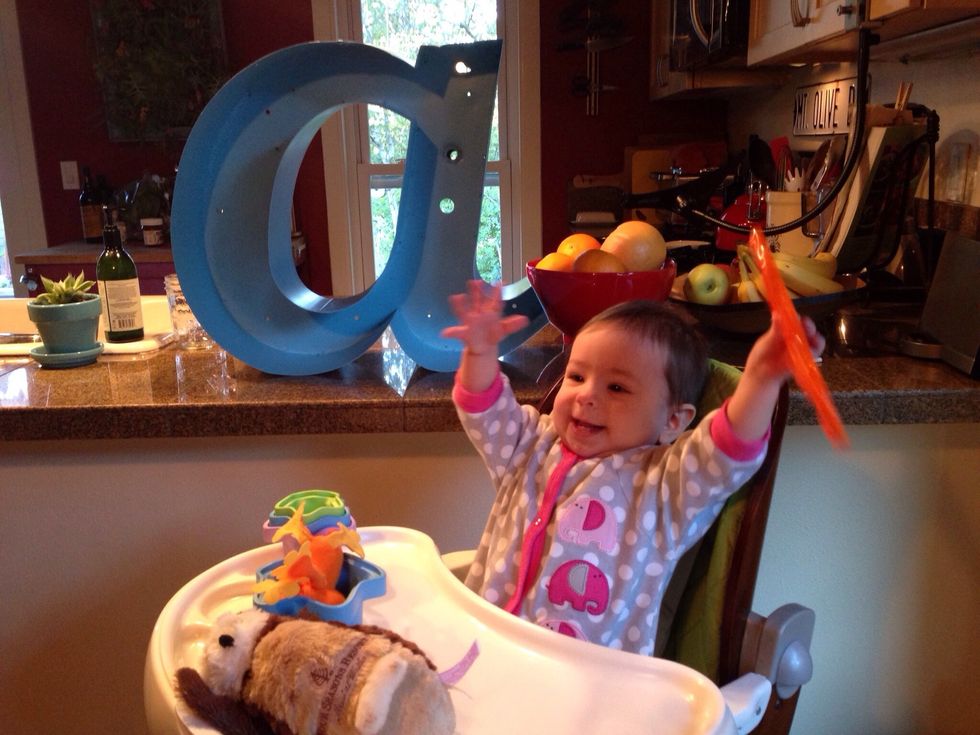 Inspiration! A is for Ava. I found this vintage signage letter at an antique shop in Healdsburg. Yup she's just as excited as I am.