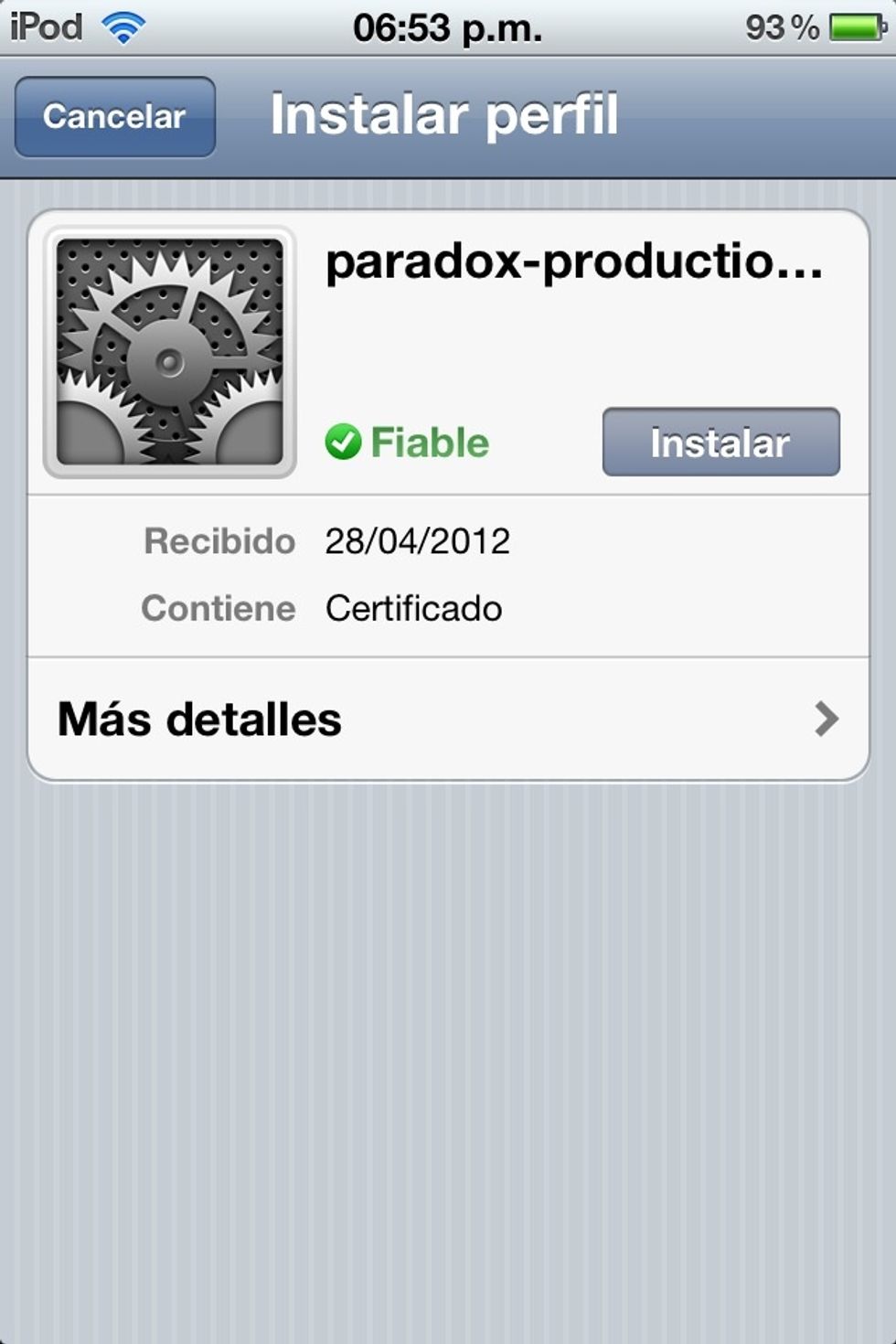 Install certificate.pem