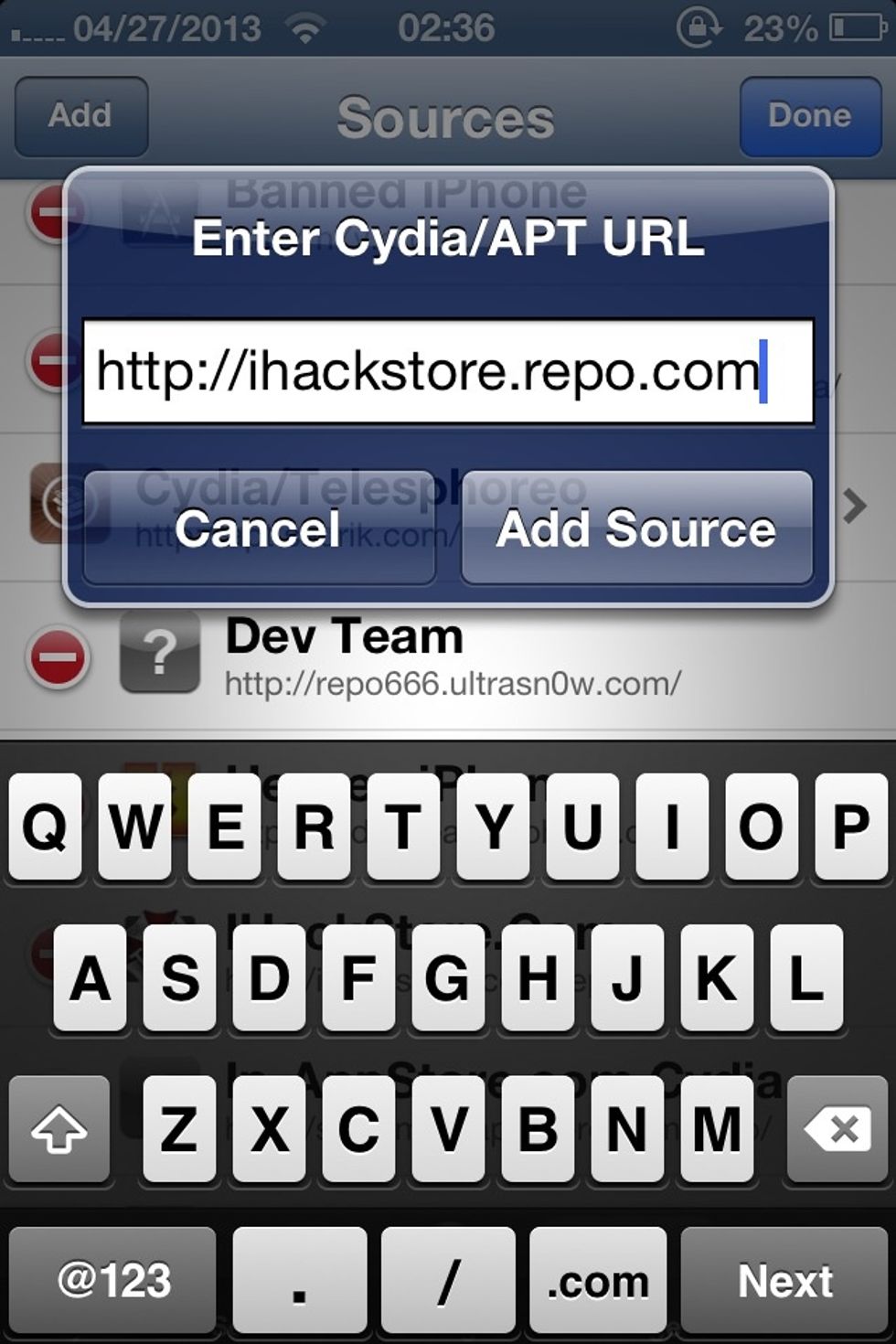 Install the following source