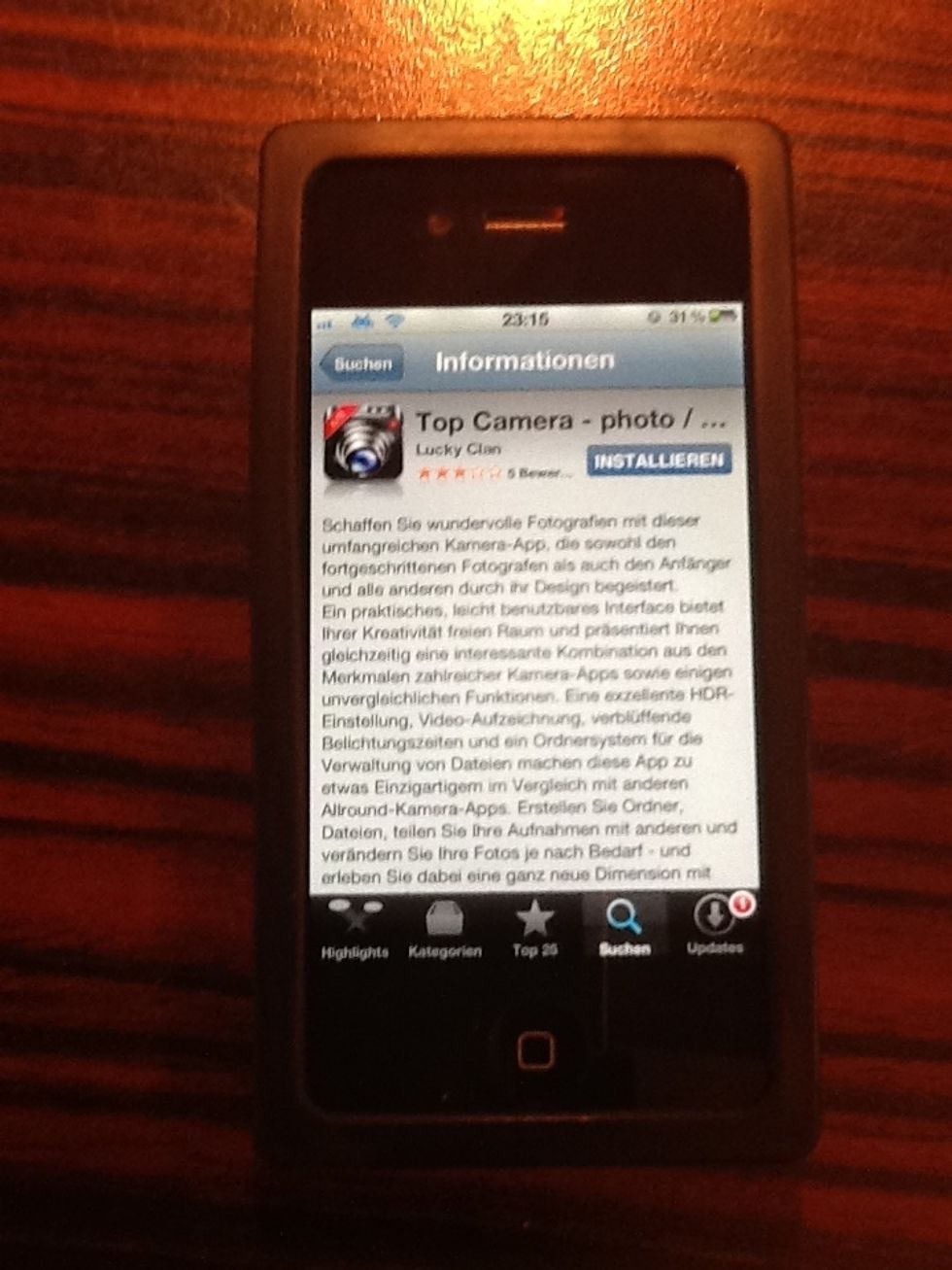 Install Top Camera. Even the free version is enough. http://itunes.apple.com/us/app/top-camera-hdr-slow-shutter/id463430049?mt=8&ls=1