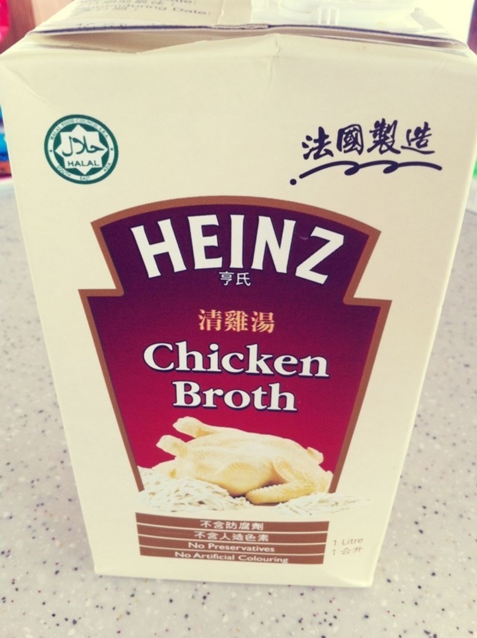 Instant Chicken broth if you do not have time to boil the stock.