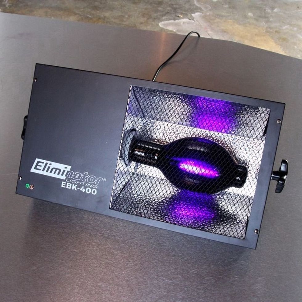 Instead of the sun, we will be using a strong UV black light to develop the Inkodye. We found this light on Amazon.com for $160. In our experience, fluorescent tube lights are not bright enough.